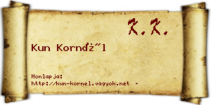 Kun Kornél névjegykártya